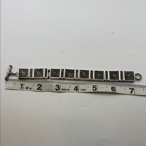 Lois Hill Silver-Tone Square Link Bracelet with Filigree Detail
